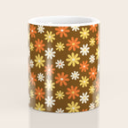 1970s flowers brown and orange Coffee Mug Gallery Image 4