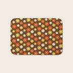 1970s flowers brown and orange Bath Mat Gallery Image 1