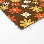 1970s flowers brown and orange Welcome Mat Gallery Image 2