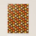 1970s flowers brown and orange Stationery Card Gallery Image 2
