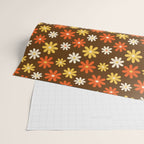 1970s flowers brown and orange Wrapping Paper Gallery Image 2