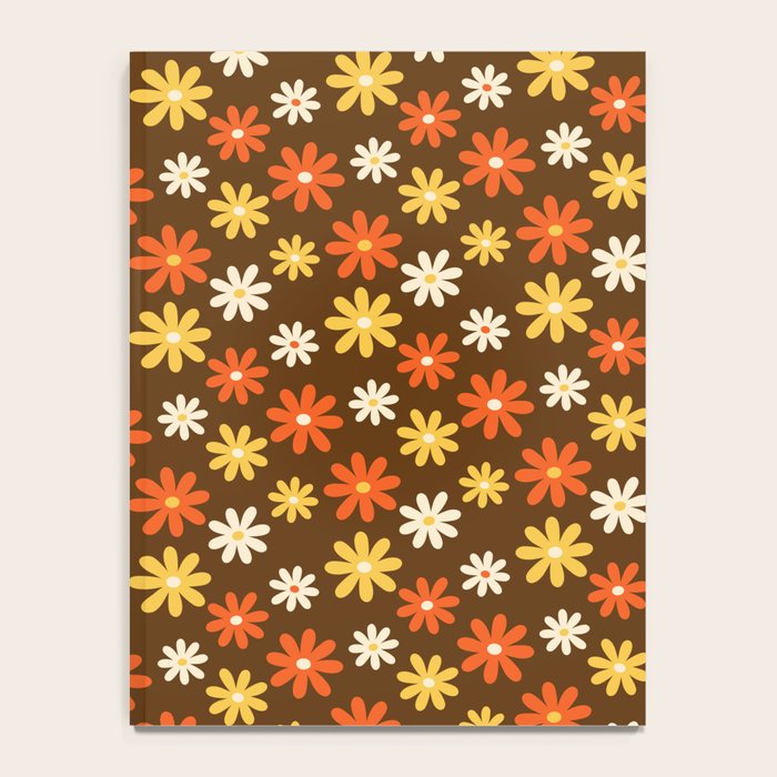 1970s flowers brown and orange Notebook Gallery Image 4