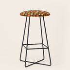 1970s flowers brown and orange Stool Gallery Image 1