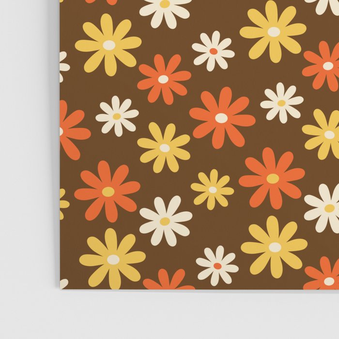 1970s flowers brown and orange Poster Gallery Image 3