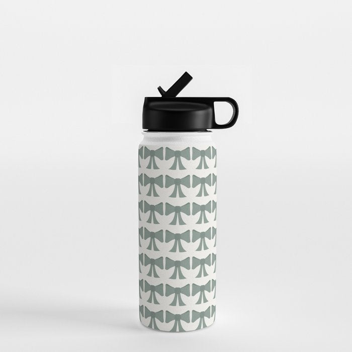 Vintage Bows II Green Water Bottle Gallery Image 1