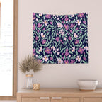 Pink Midnight Bloom Wall Tapestry Gallery Image 2