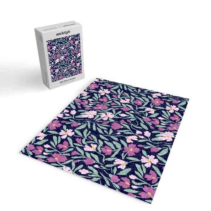 Pink Midnight Bloom Jigsaw Puzzle Gallery Image 2