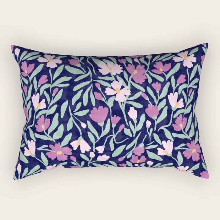 Pink Midnight Bloom Rectangular Pillow Gallery Image 2