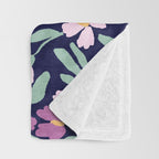 Pink Midnight Bloom Throw Blanket Gallery Image 3