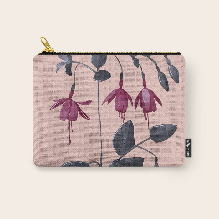Fuchsia Botanical Drawing Carry All Pouch Gallery Image 1