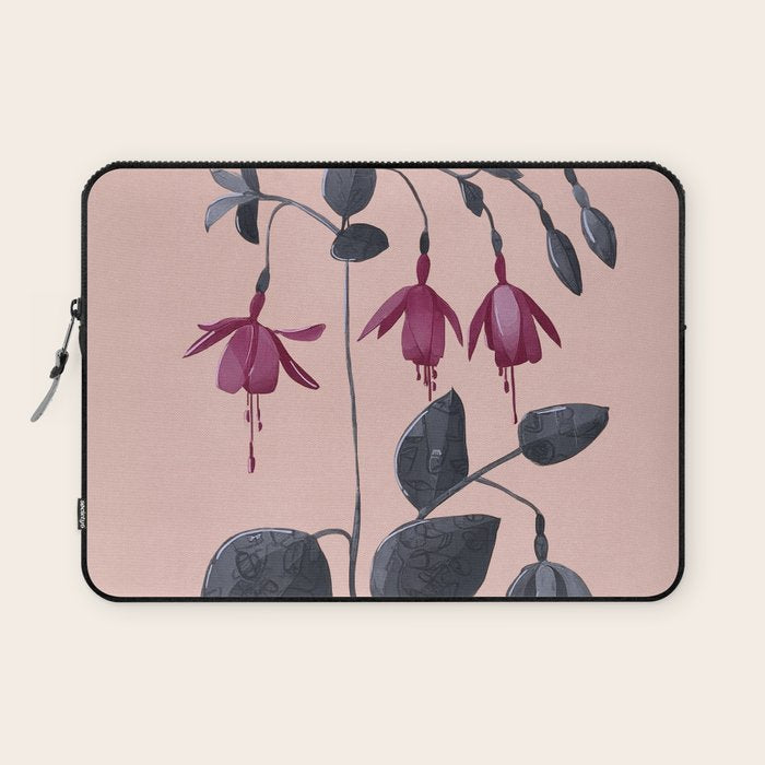 Fuchsia Botanical Drawing Laptop Sleeve Gallery Image 1