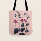 Fuchsia Botanical Drawing Tote Bag Gallery Image 1