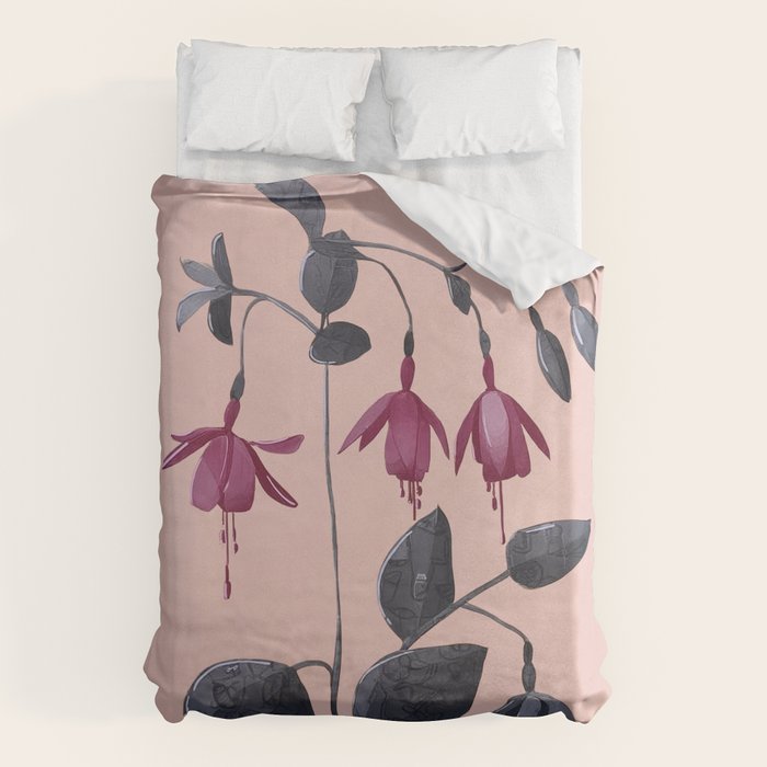Fuchsia Botanical Drawing Duvet Cover Gallery Image 6