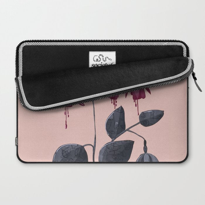 Fuchsia Botanical Drawing Laptop Sleeve Gallery Image 2
