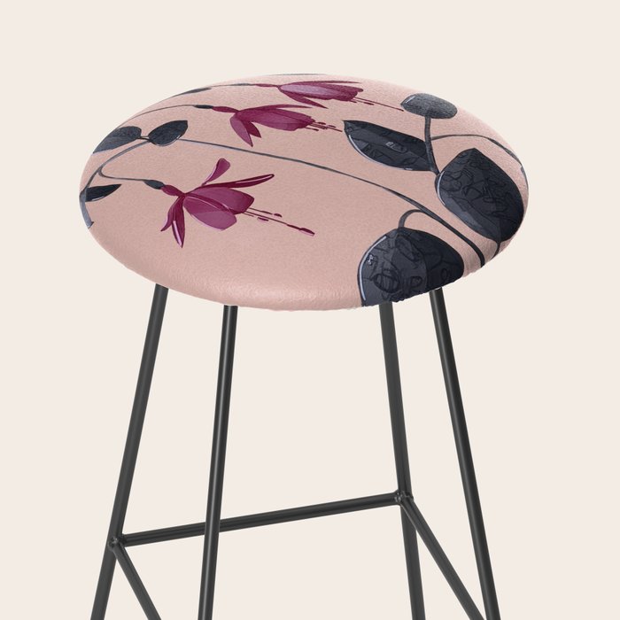Fuchsia Botanical Drawing Stool Gallery Image 2