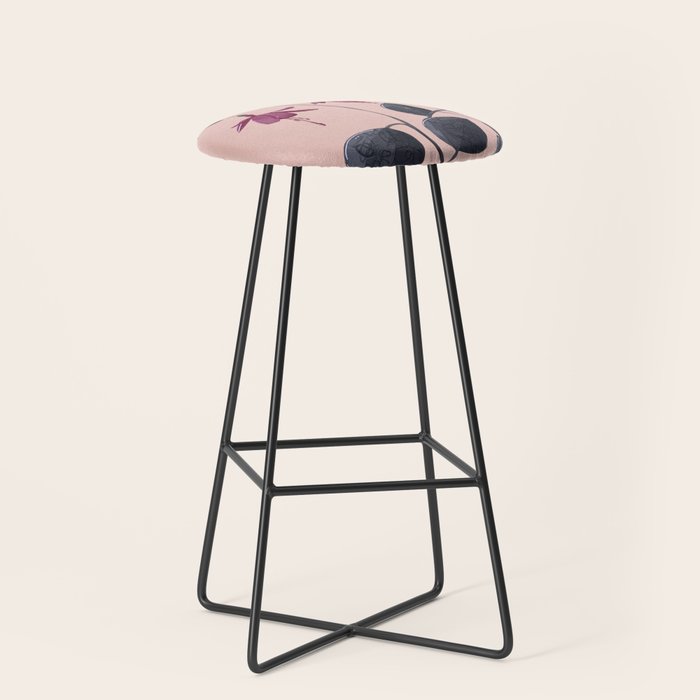 Fuchsia Botanical Drawing Stool Gallery Image 1