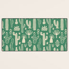 Retro hand drawn cactus plant pattern Desk Mat Gallery Image 3