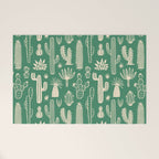 Retro hand drawn cactus plant pattern Welcome Mat Gallery Image 1