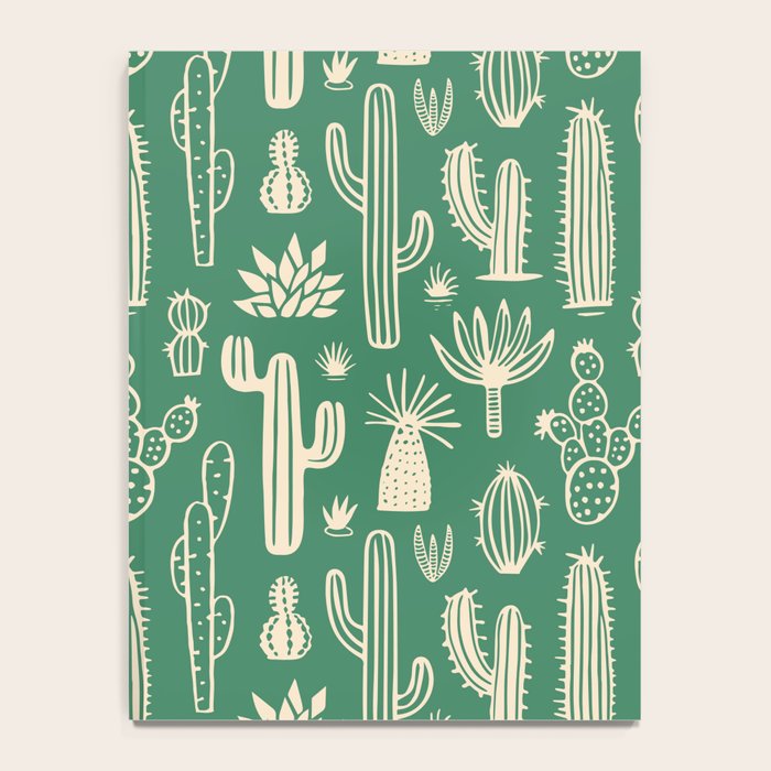 Retro hand drawn cactus plant pattern Notebook Gallery Image 4