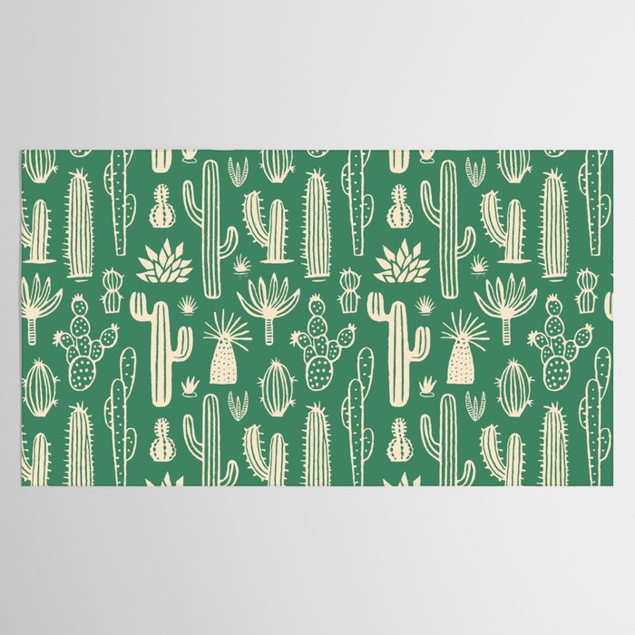 Retro hand drawn cactus plant pattern Tablecloth Gallery Image 2