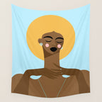 Dreaming in Color - Abstract Black Woman Illustration Wall Tapestry Gallery Image 4