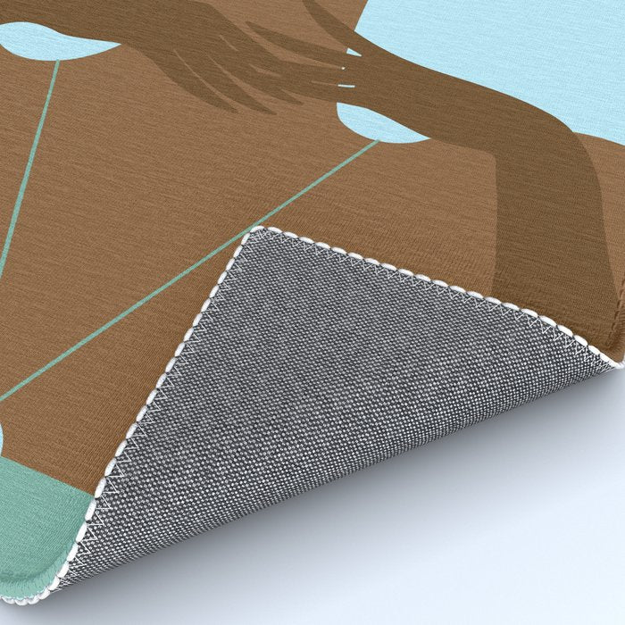 Dreaming in Color - Abstract Black Woman Illustration Rug Gallery Image 4