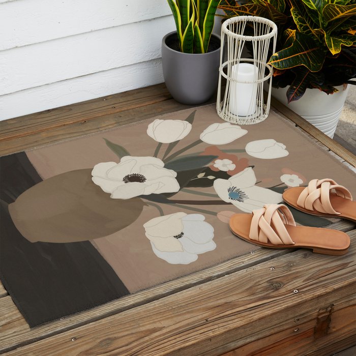 Gently Flowers Outdoor Rug Gallery Image 2