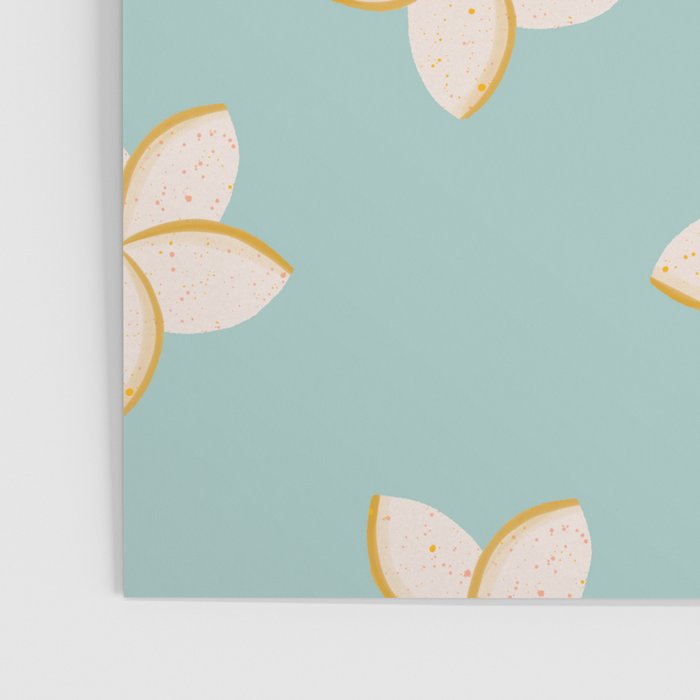 White and turquoise plumeria flowers pattern Poster Gallery Image 3