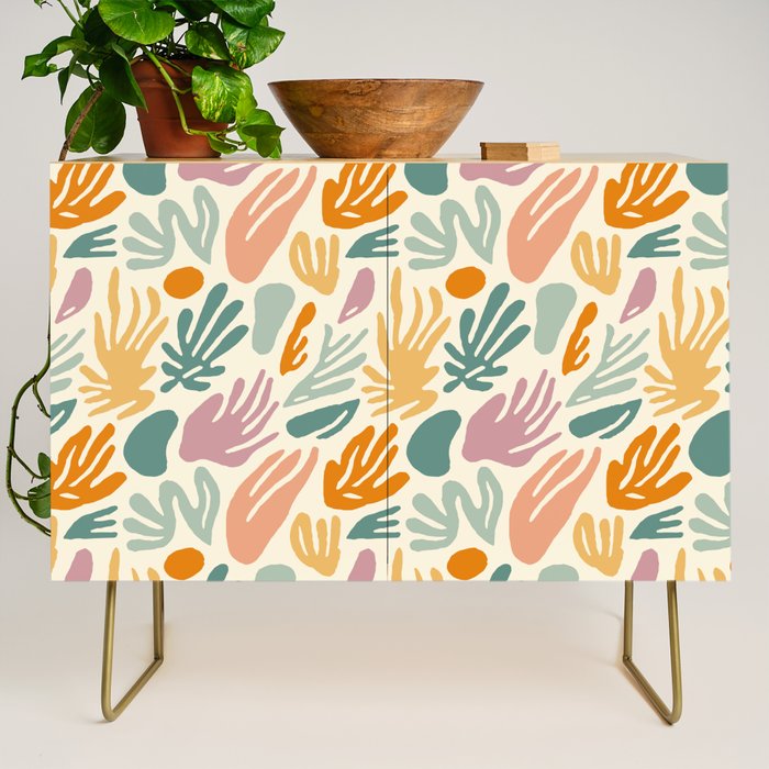 Abstract organic nature shape art pattern Credenza Gallery Image 1