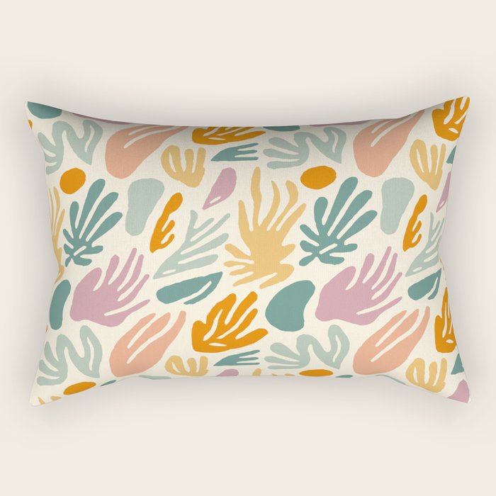 Abstract organic nature shape art pattern Rectangular Pillow Gallery Image 2