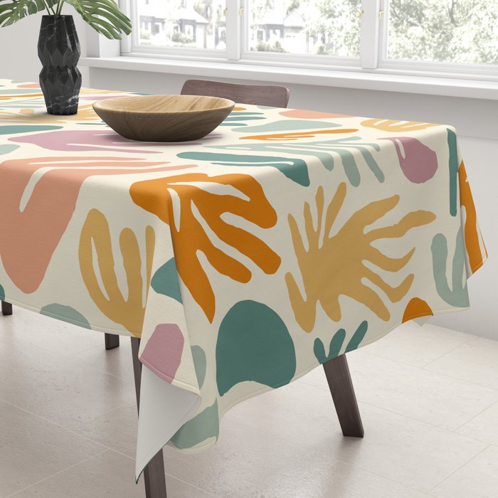 Abstract organic nature shape art pattern Tablecloth Gallery Image 3