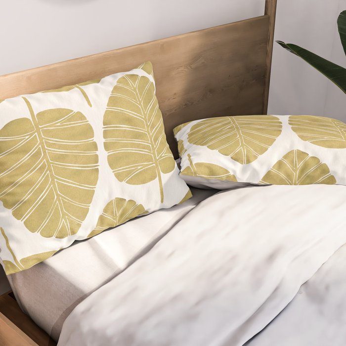 Elephant Ear Alocasia - Gold Palette Pillow Sham Gallery Image 2