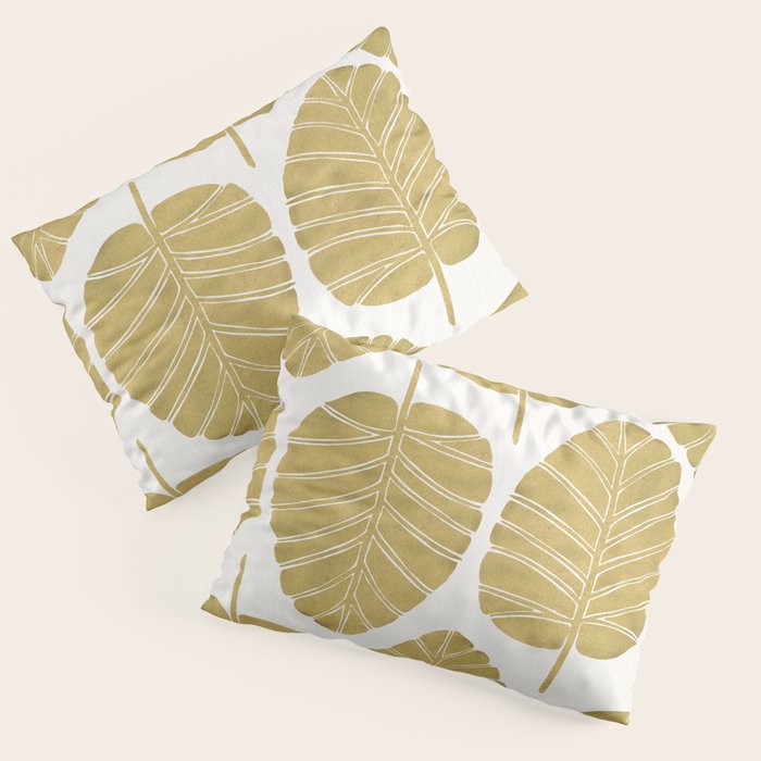 Elephant Ear Alocasia - Gold Palette Pillow Sham Gallery Image 1