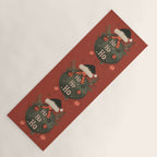 Festive Ho Ho Ho Bauble Red  Yoga Mat Gallery Image 1