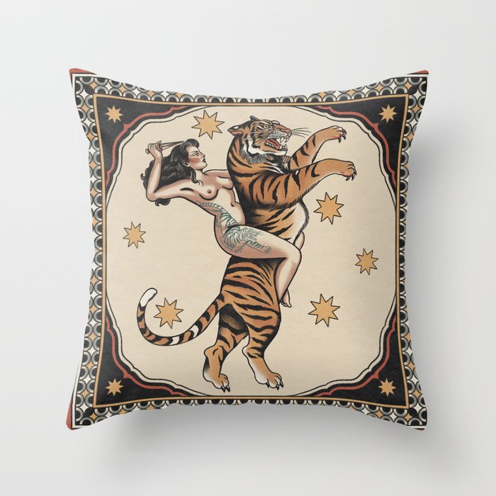 Amazona (tattooed) Throw Pillow Gallery Image 6