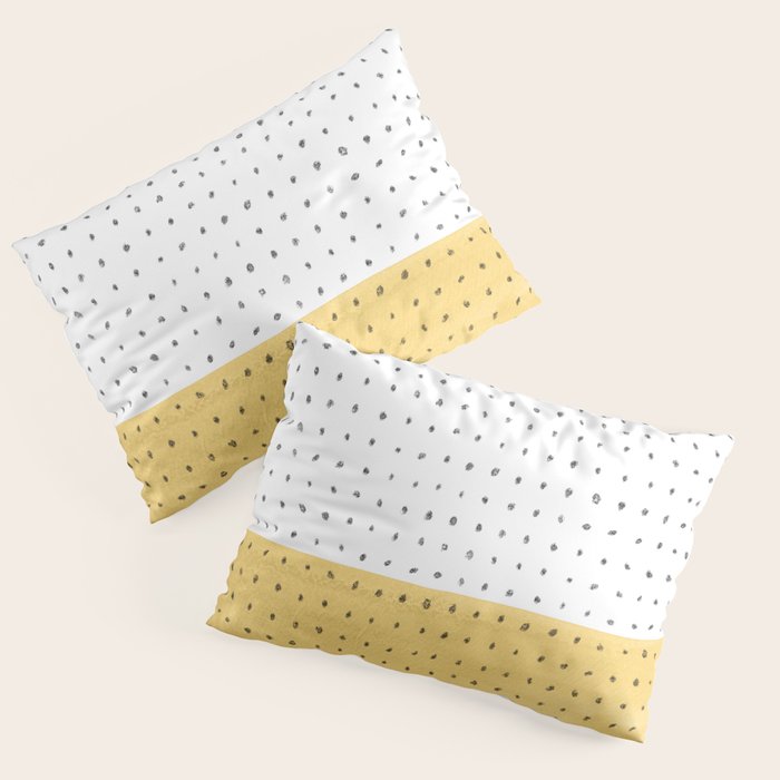Abstract mustard shape and points Pillow Sham Gallery Image 3