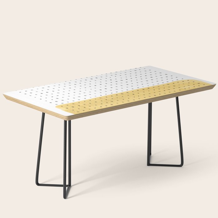 Abstract mustard shape and points Coffee Table Gallery Image 1