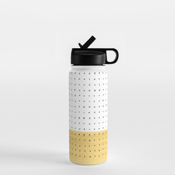 Abstract mustard shape and points Water Bottle Gallery Image 1