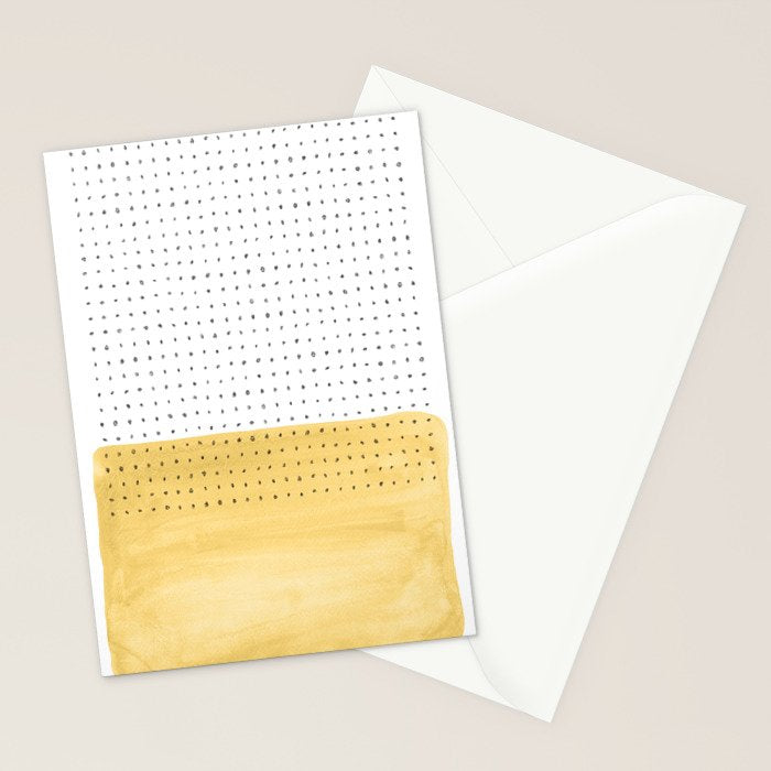 Abstract mustard shape and points Stationery Card Gallery Image 2