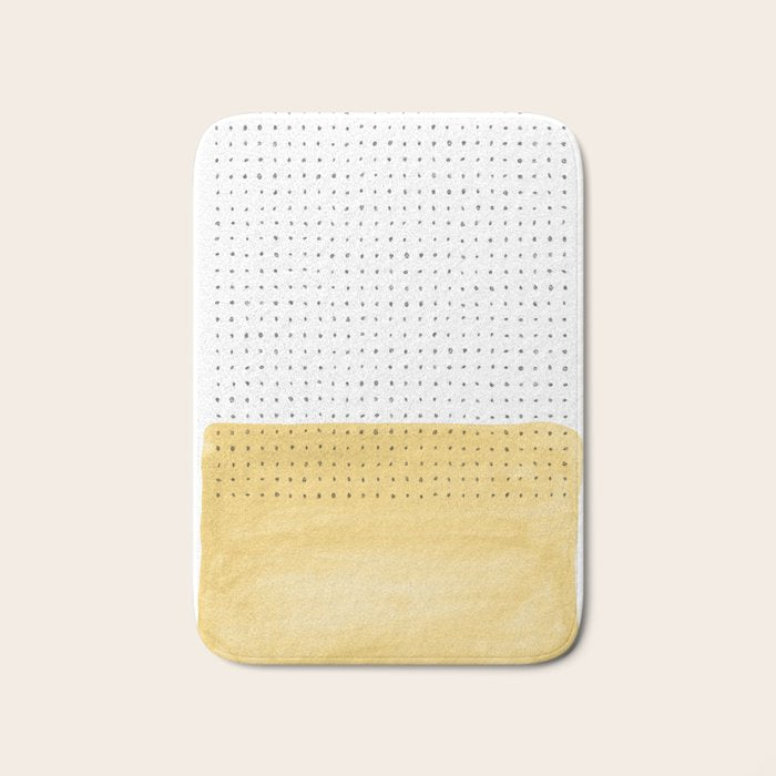 Abstract mustard shape and points Bath Mat Gallery Image 1