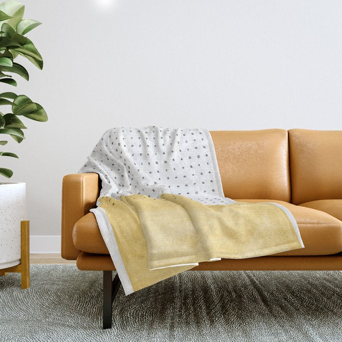 Abstract mustard shape and points Throw Blanket Gallery Image 1
