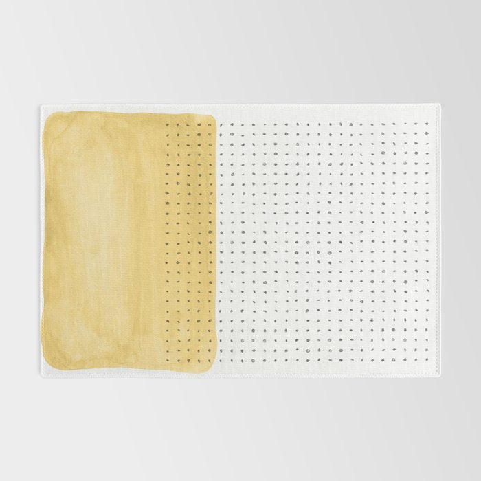 Abstract mustard shape and points Rug Gallery Image 2