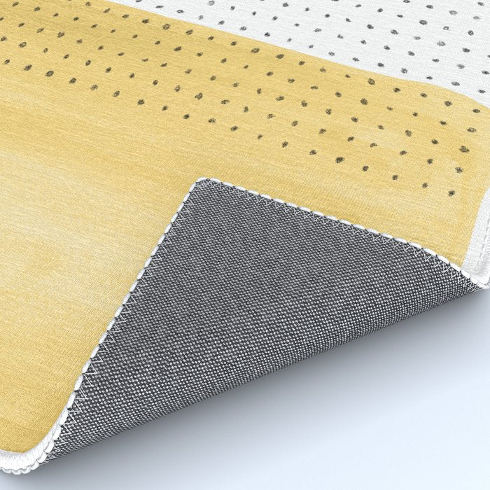 Abstract mustard shape and points Rug Gallery Image 4
