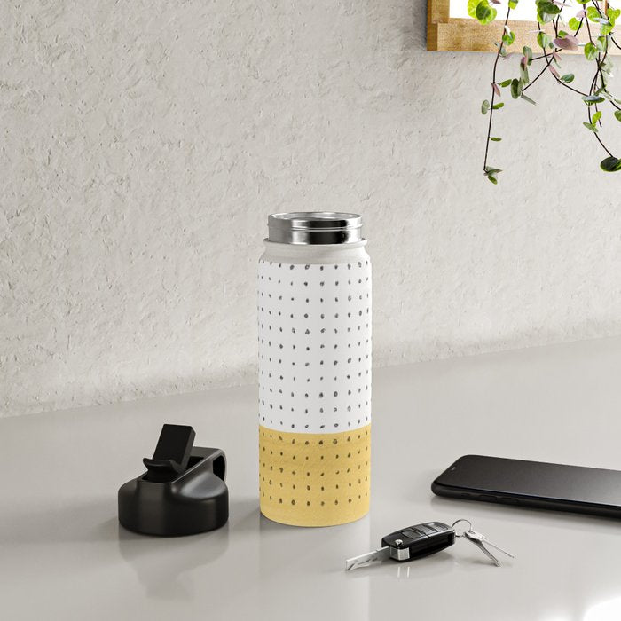 Abstract mustard shape and points Water Bottle Gallery Image 4