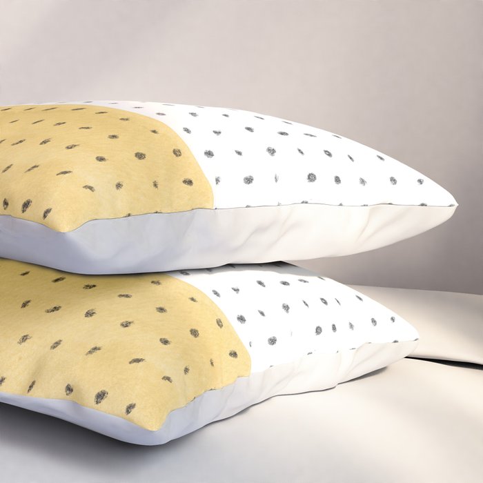 Abstract mustard shape and points Pillow Sham Gallery Image 3