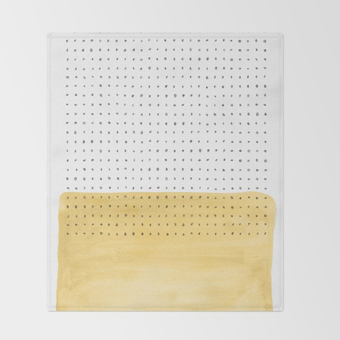 Abstract mustard shape and points Throw Blanket Gallery Image 2