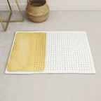 Abstract mustard shape and points Rug Gallery Image 1