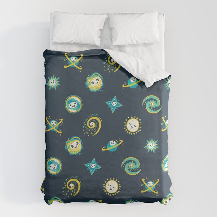 Pastel space pattern - dark Duvet Cover Gallery Image 6