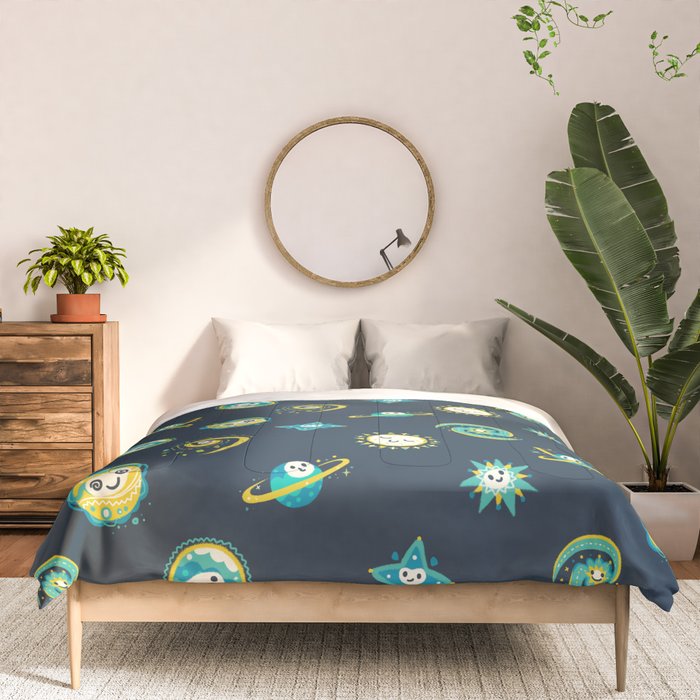 Pastel space pattern - dark Comforter Gallery Image 3