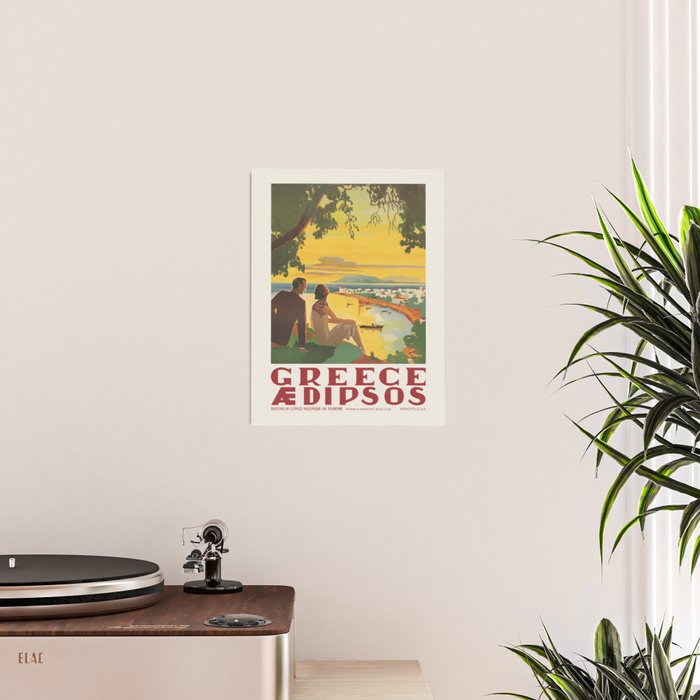 Aidipsos Greece Vintage Travel Poster 1930s Poster Gallery Image 2
